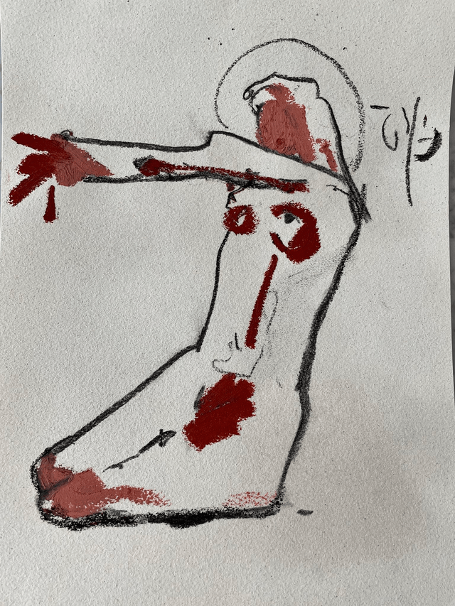 Olga Stein. Drawing from the series "Separation the spirit from the body" 