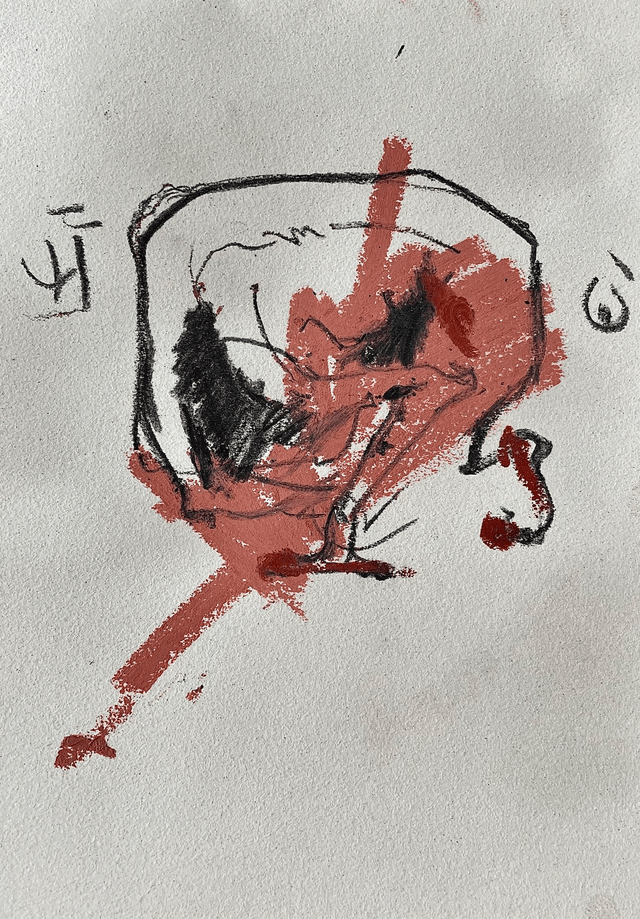 Olga Stein. Drawing from the series "Separation the spirit from the body" 